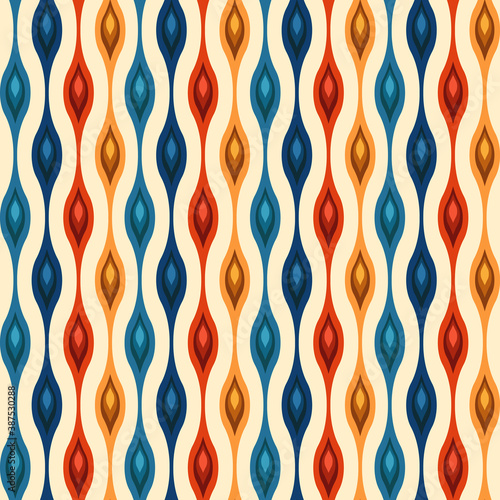 Retro seamless pattern - colorful nostalgic background design