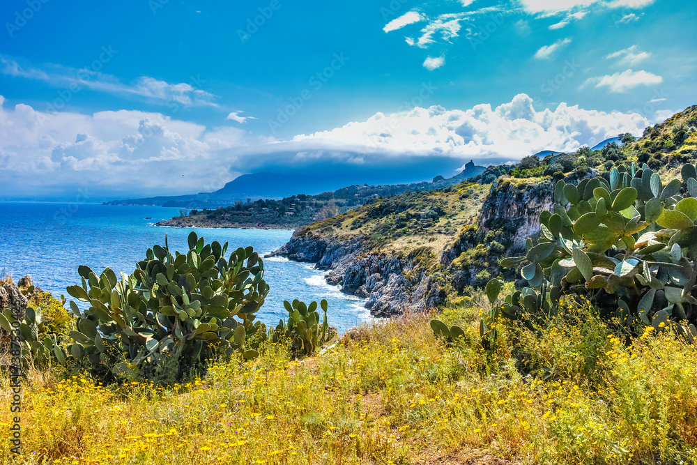 Marine panorama from Scopello Trapani Sicily Italy