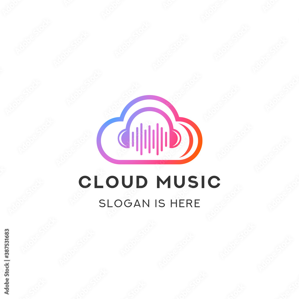 Cloud Music Logo Icon Template Design Cloud Music Logo Icon Template Design