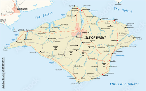 Road vector map of Isle of Wight  UK