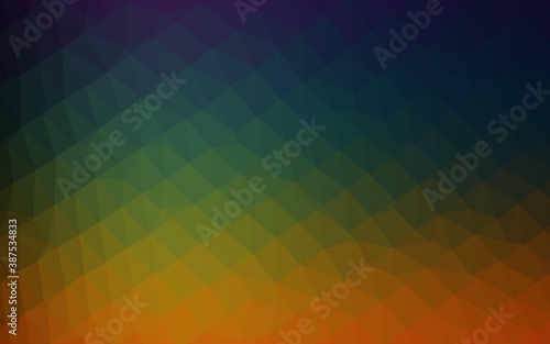 Dark Multicolor, Rainbow vector polygonal background.