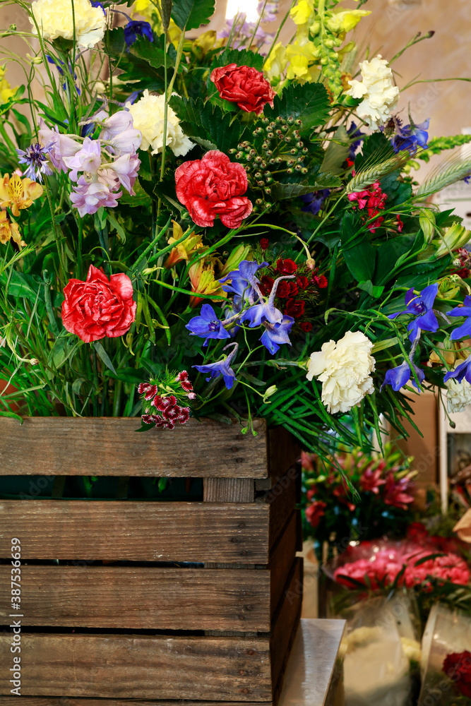 Interior of flower shop with variety of plants. Interior of flower shop with variety of plants.