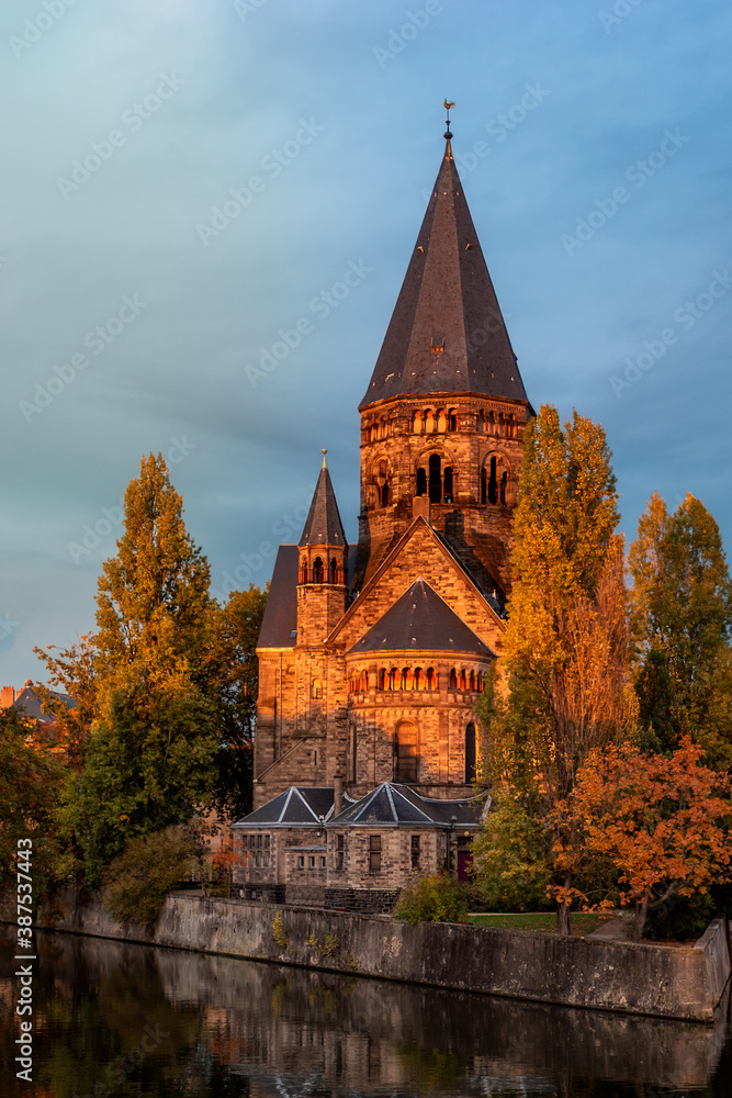 church in autumn