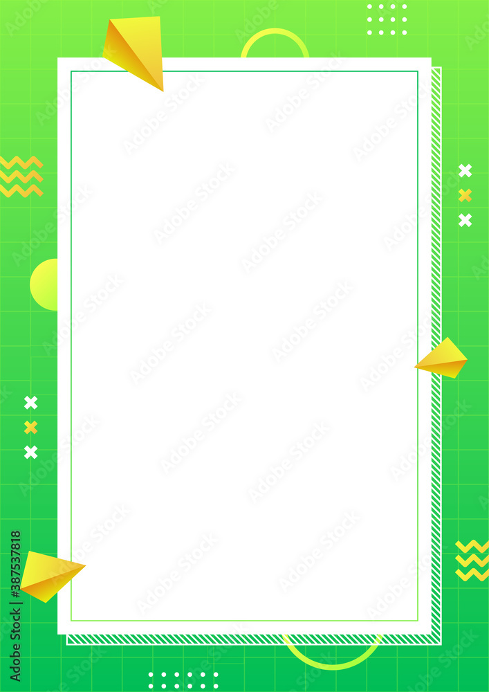Green gradient Memphis style background in A4 Scale. Abstract creative wallpaper. Template for prints, posters, or banner with copy space for text. Colorful modern vector graphic design illustration. Green gradient Memphis style background in A4 Scale. Abstract creative wallpaper. Template for prints, posters, or banner with copy space for text. Colorful modern vector graphic design illustration.