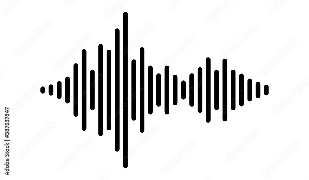Sound wave symbol. Analog and digital audio signal Sound wave symbol. Analog and digital audio signal