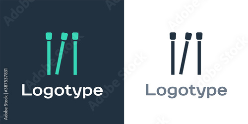 Logotype Matches icon isolated on white background. Logo design template element. Vector.