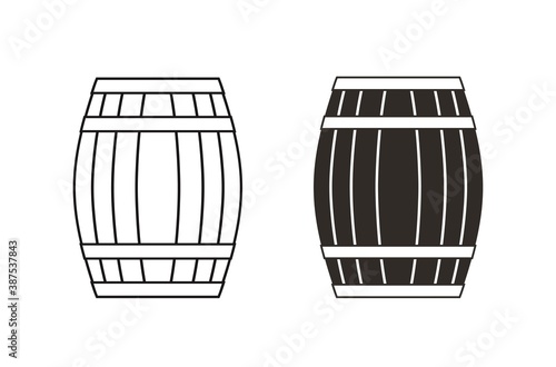 Barrel outline. Isolated barrel on white background