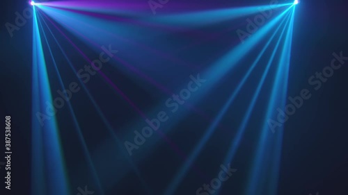 Stage with spot lighting, shining empty scene for holiday show, award Ceremony or advertising on blue Background. Lighting equipment. Lighting effects. Dynamic light photo