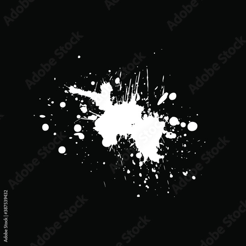 Vector of a splash of white ink on black background. Eps10 vector illustration.