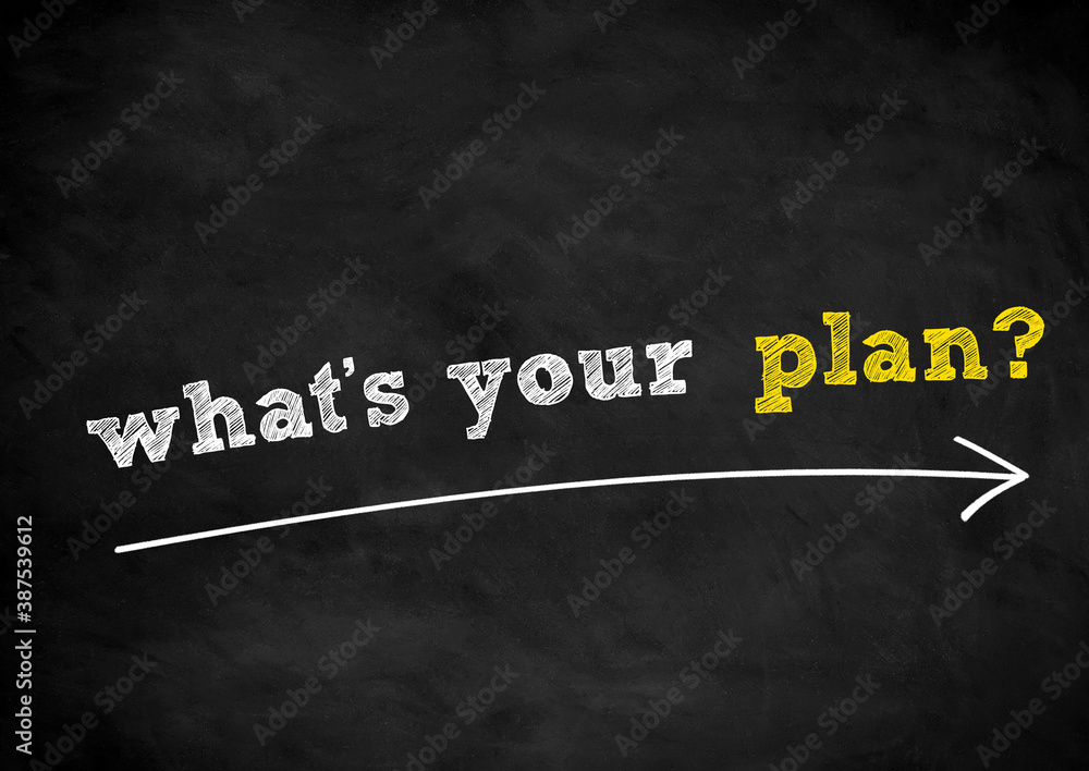 Obraz premium what is your plan - chalkboard written concept