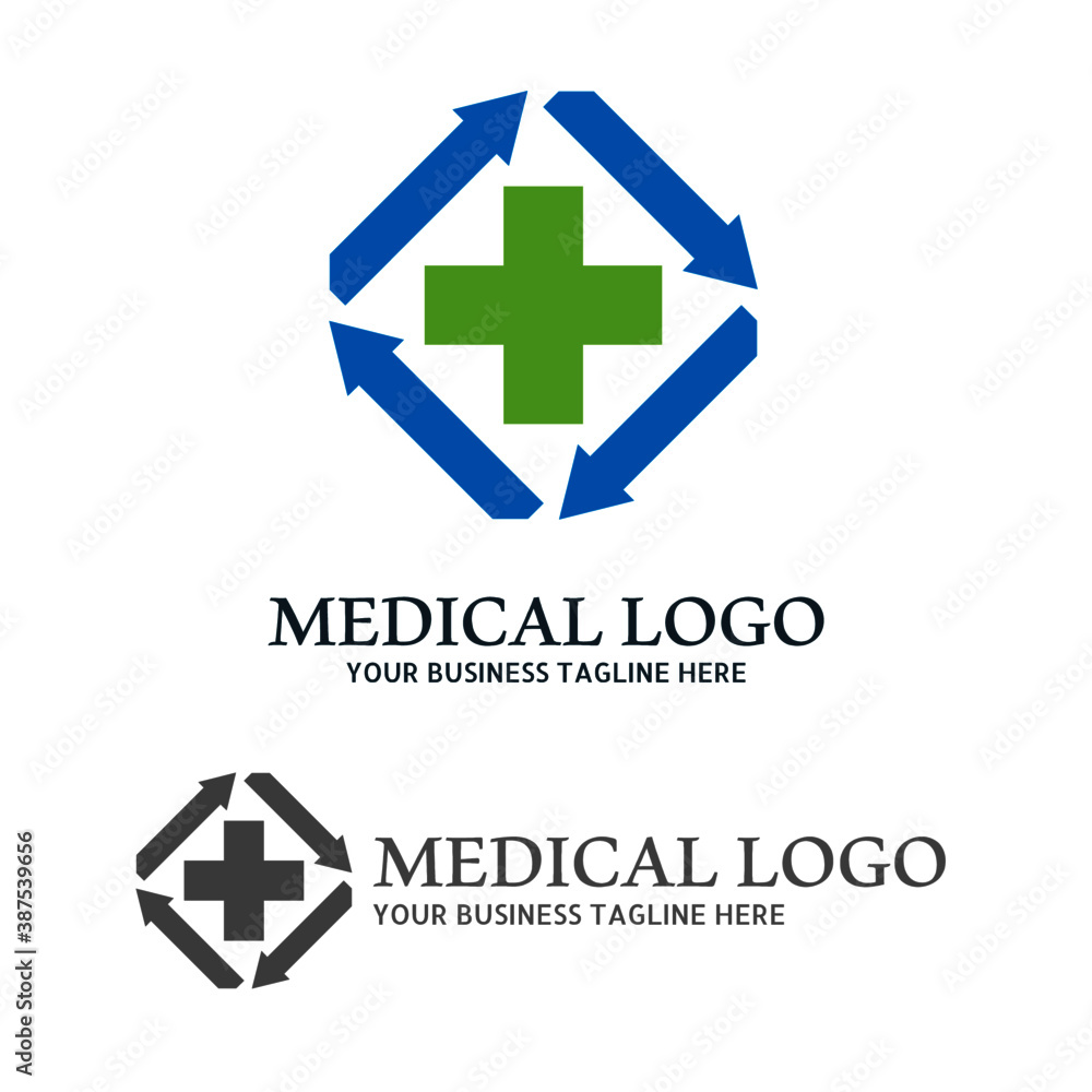 Obraz premium Medical health-care logo design template. Health Care Vector Logo Template. Medical pharmacy logo design.