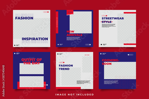 Hype social media post template set. Modern social media post bundle vector, Design editable template for social media posts