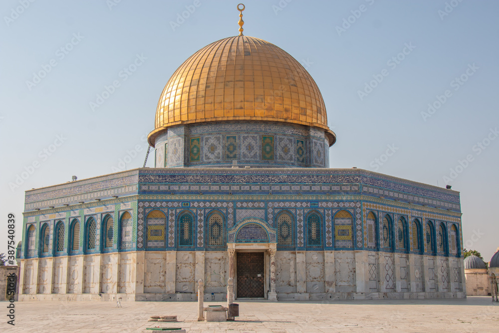 The Dome of the Rock from Al-Aqsa Mosque in Palestine