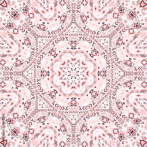 Classic seamless ornament with geometric elements composition. Graphic traditional motif. Canvas print. Small elements background. Vector embroidery pattern.