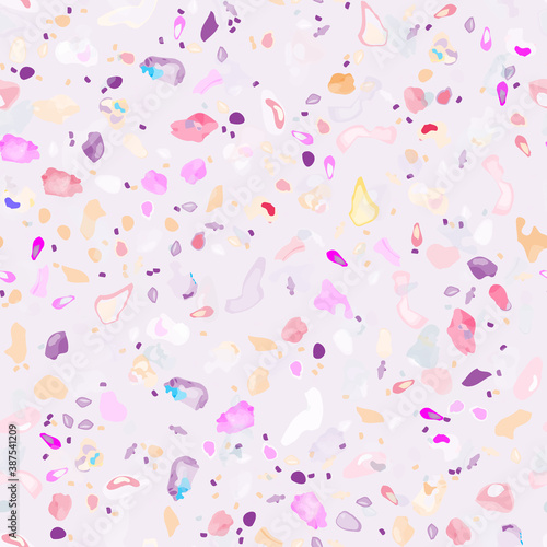 Terrazzo Texture Vector. Flooring Seamless Pattern
