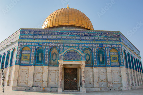The Dome of the Rock from Al-Aqsa Mosque in Palestine