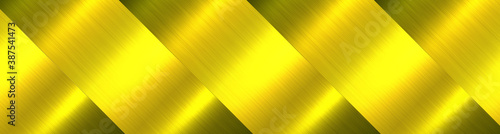 Polished metal texture background, banner made from brushed gold metallic texture plate, vector illustration.