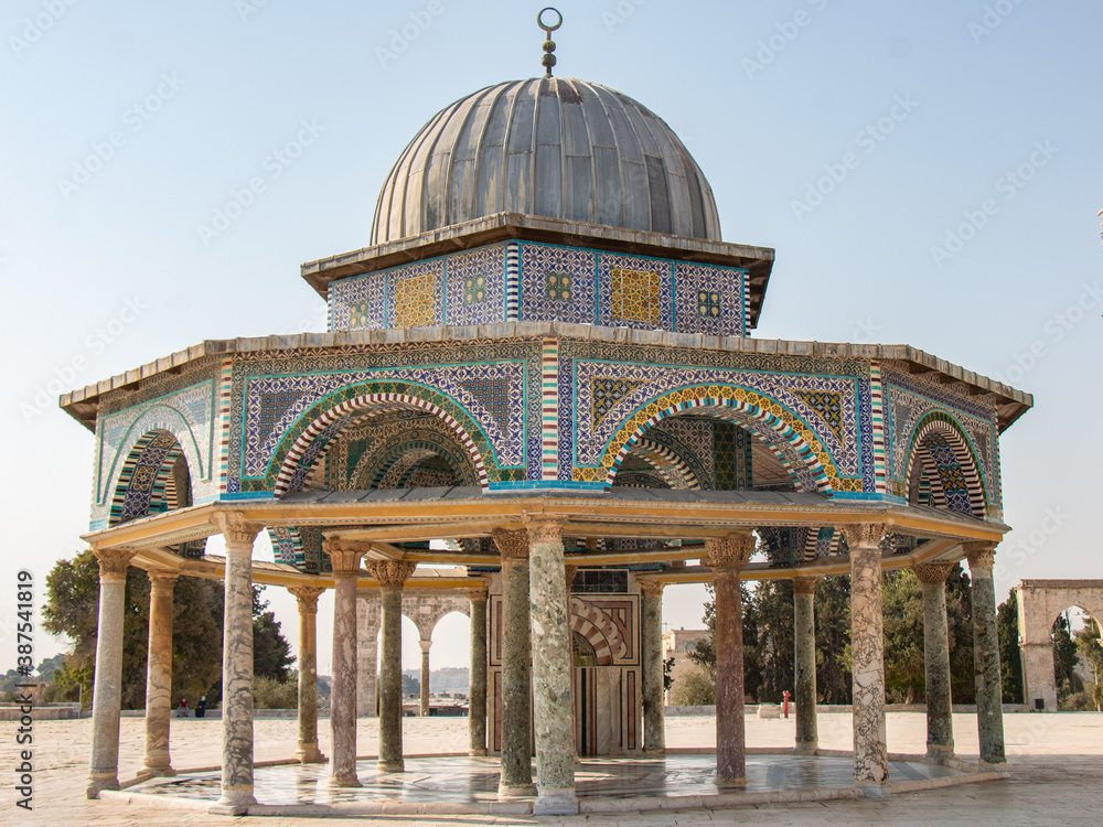 The Dome of the Rock from Al-Aqsa Mosque in Palestine