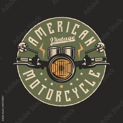 American Custom Motorcycle Vintage Badge Emblem