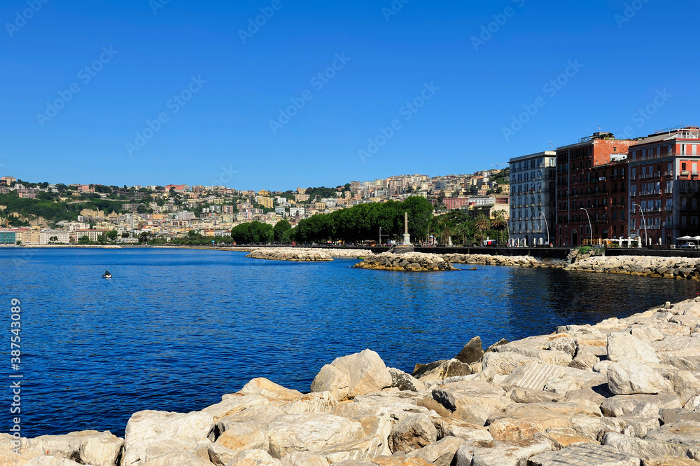 view of coast of Naples, Italy