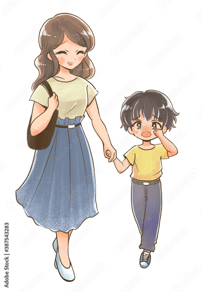 泣きべそをかく子供と困り顔のお母さん2 Stock イラスト Adobe Stock 泣きべそをかく子供と困り顔のお母さん2 Stock イラスト Adobe Stock