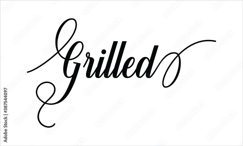 Vecteur Stock Grilled Script Typography Cursive Calligraphy Black text