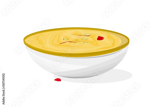 Rabri or Rabdi indian Sweet Dish Food Vector