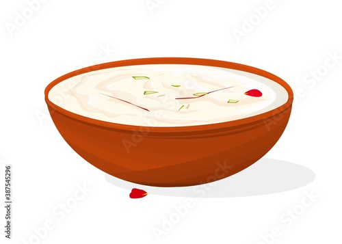 Rabri or Rabdi indian Sweet Dish Food Vector
