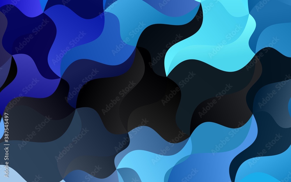 Light BLUE vector pattern with curved circles. Light BLUE vector pattern with curved circles.