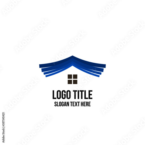 minimal book house logo concept. bookstore logo concept. 