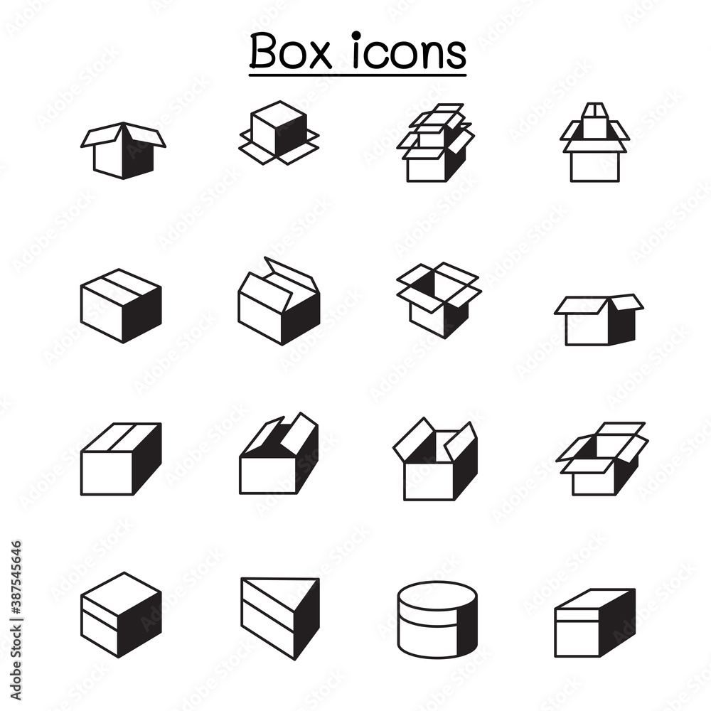 box icons set vector illustration graphic design