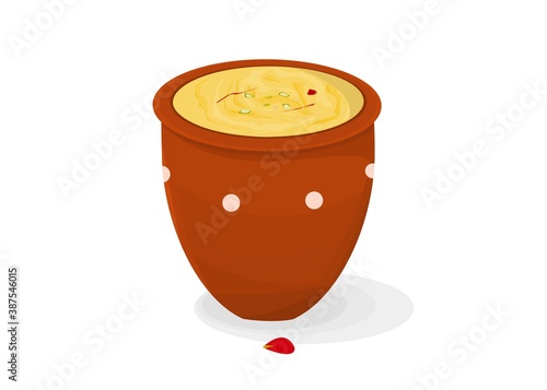 Rabri or Rabdi indian Sweet Dish Food Vector
