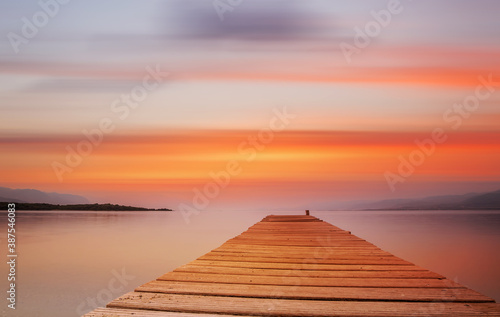 Fototapeta Naklejka Na Ścianę i Meble -  Wooden pontoon on Evia island