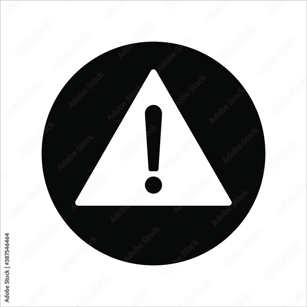 Warning icon vector modern design in trendy style for web site and mobile app on white background Warning icon vector modern design in trendy style for web site and mobile app on white background