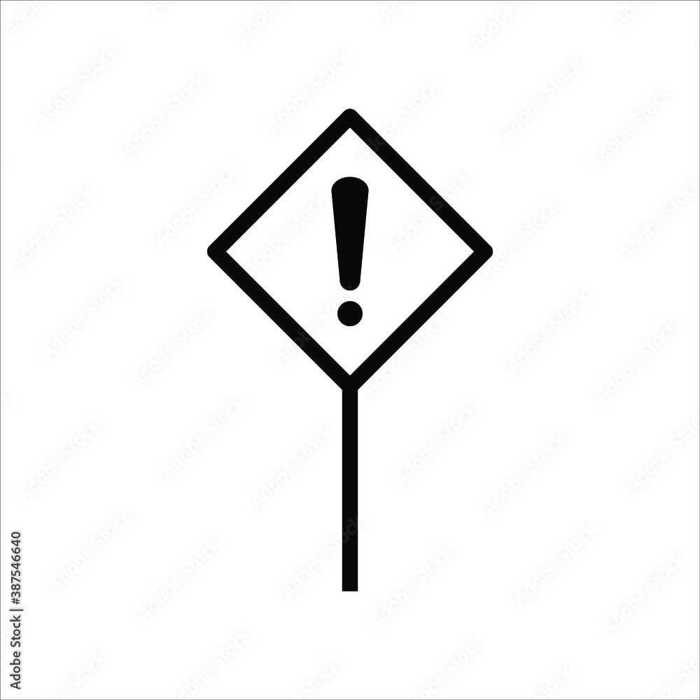 Warning icon vector modern design in trendy style for web site and mobile app on white background Warning icon vector modern design in trendy style for web site and mobile app on white background