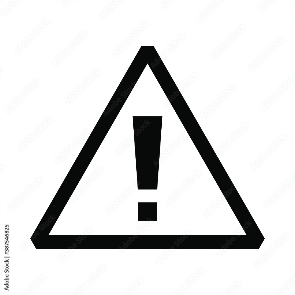 Warning icon vector modern design in trendy style for web site and mobile app on white background Warning icon vector modern design in trendy style for web site and mobile app on white background