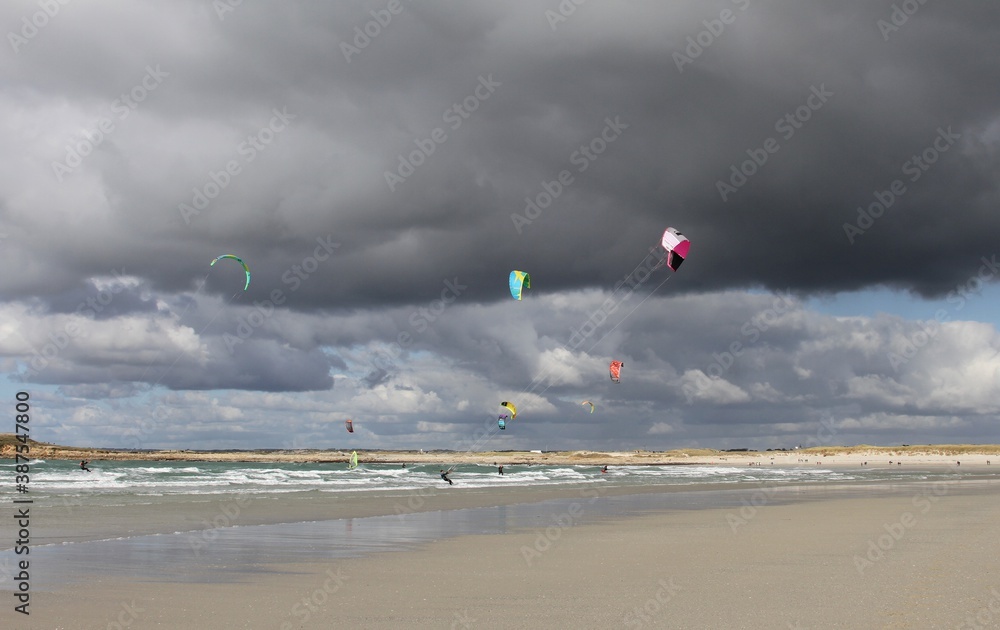 plage de pors carn site de la Torche à Plomeur,kitesurf et surf en Bretagne