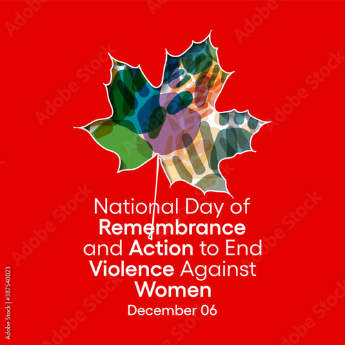 The National Day of Remembrance and Action on Violence Against Women, also known informally as White Ribbon Day, is a day commemorated in Canada each December 6. Vector illustration design.