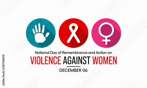 The National Day of Remembrance and Action on Violence Against Women, also known informally as White Ribbon Day, is a day commemorated in Canada each December 6. Vector illustration design.