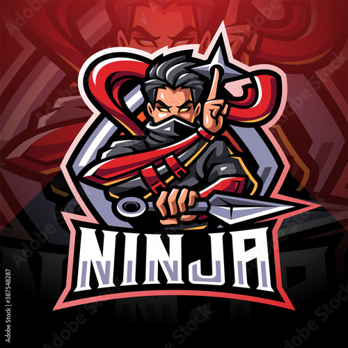 Ninja esport mascot logo design
