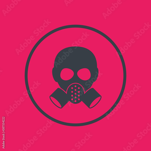 gas mask, respirator icon in circle