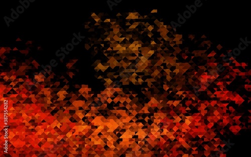 Dark Orange vector template with crystals, triangles.