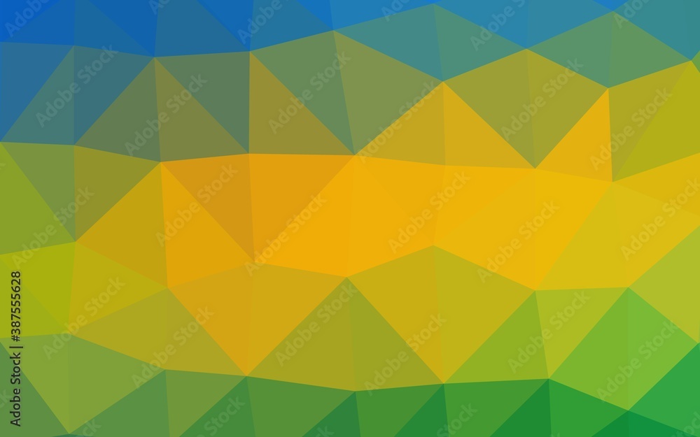 Dark Blue, Yellow vector blurry triangle template.