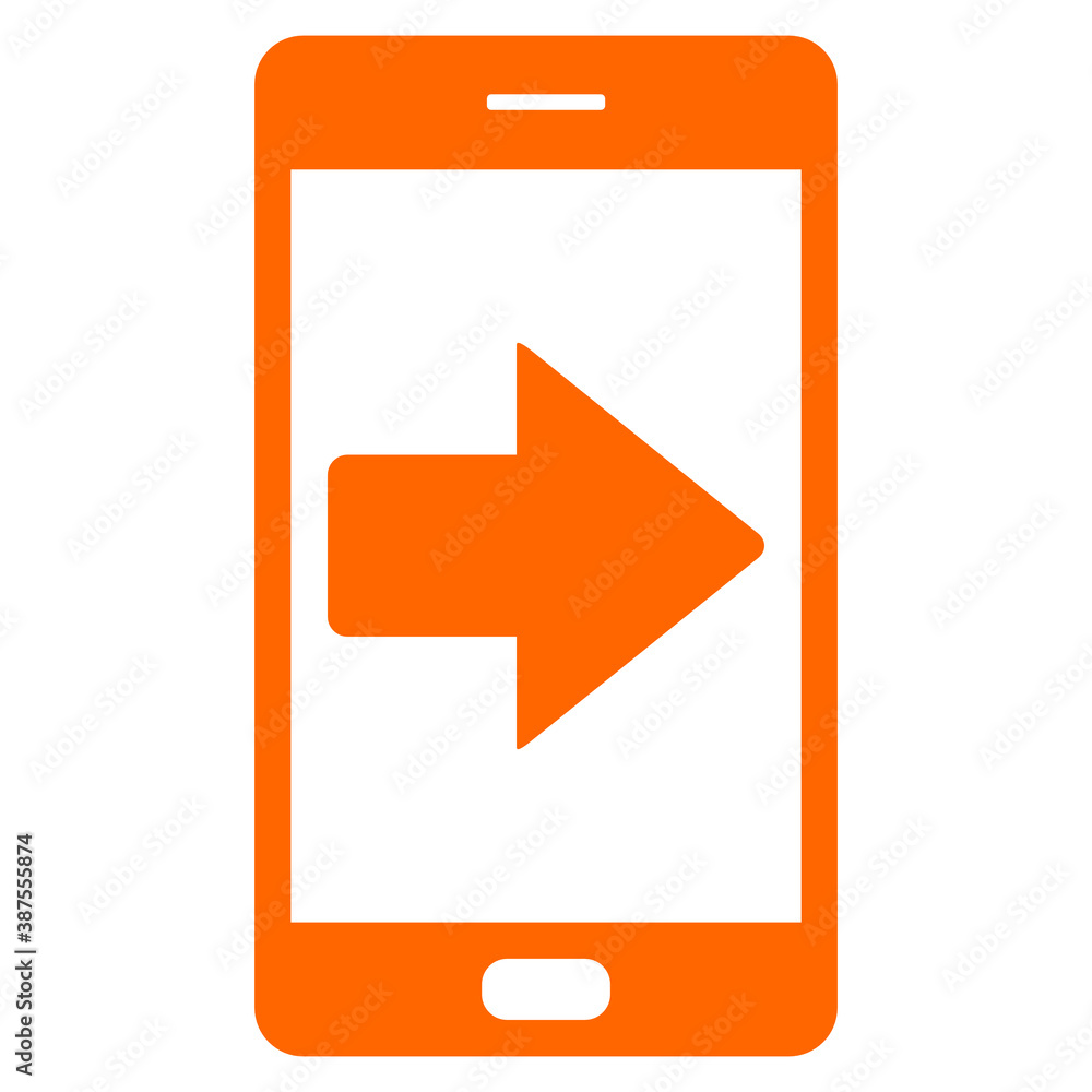 Pfeil nach rechts und Smartphone Pfeil nach rechts und Smartphone