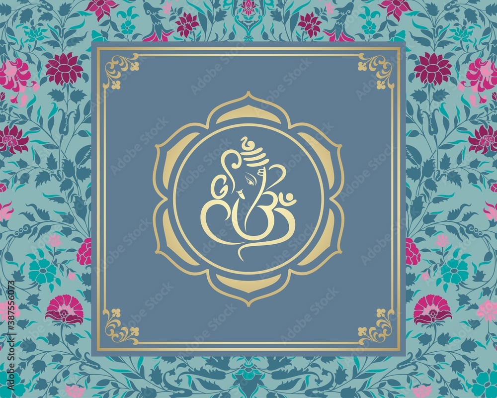 Ganesha, wedding card, royal Rajasthan, India Ganesha, wedding card, royal Rajasthan, India