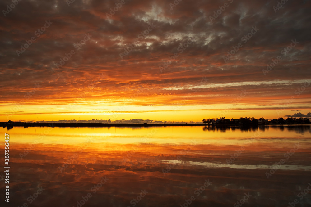 stunning view of sunset in Baltic sea