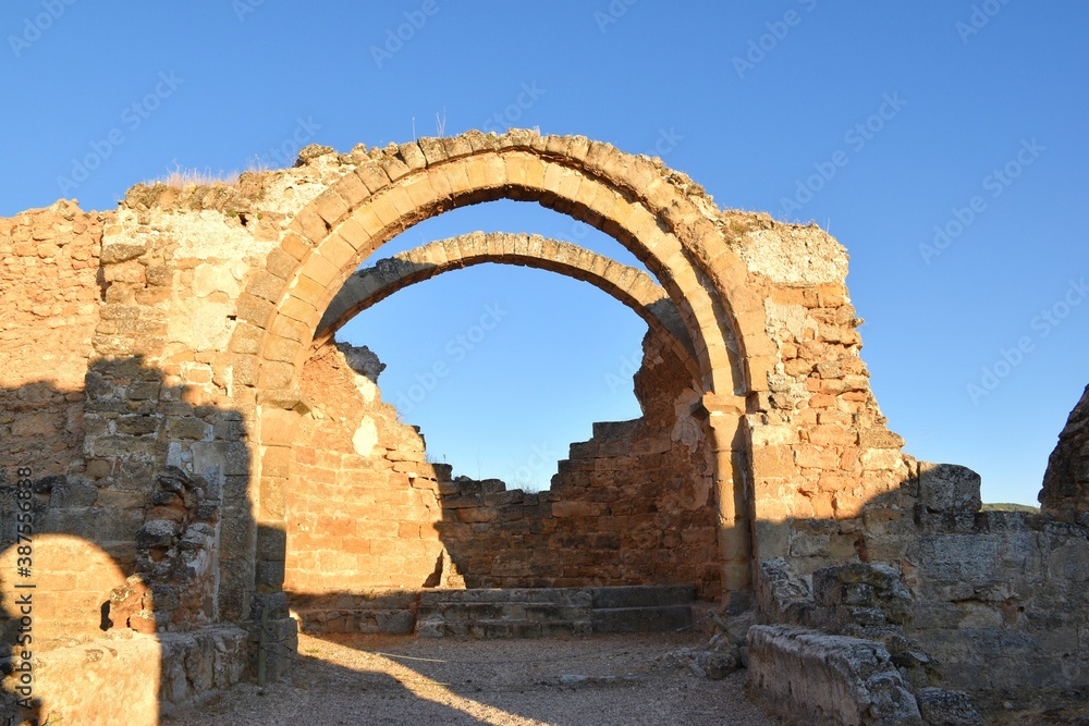 Remains of a church in the ancient Visigothic city of Recópolis, Guadalajara.