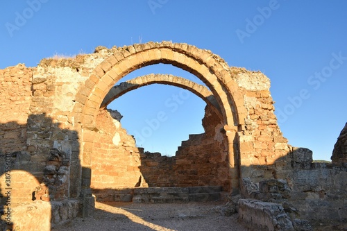 Remains of a church in the ancient Visigothic city of Recópolis, Guadalajara.