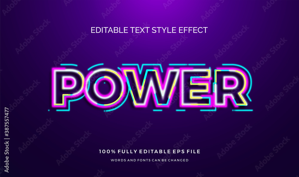 Modern editable text style effect illustrator. vector design template.