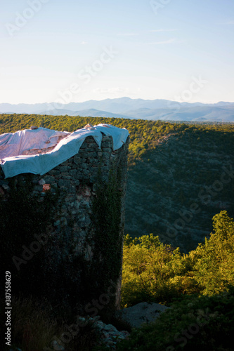 castle remains in the mountains